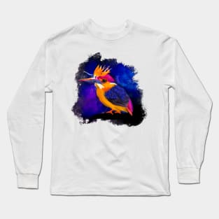 Dwarf Kingfisher + Bird of Paradise Flower Long Sleeve T-Shirt